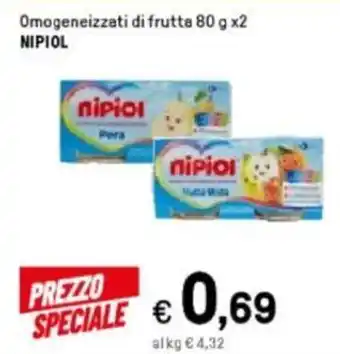 Iper La Grande Nipiol Omogeneizzati di frutta 80 g x2 offerta