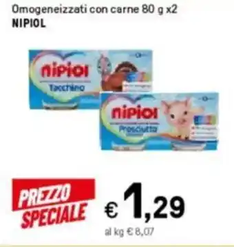 Iper La Grande Nipiol Omogeneizzati con carne 80 g x 2 offerta