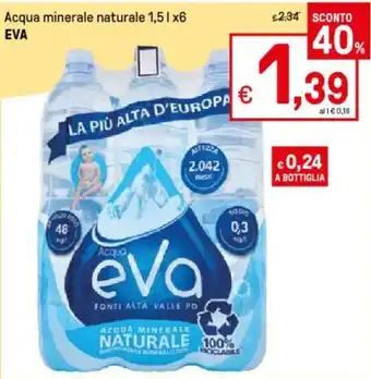 Iper La Grande Eva Acqua minerale naturale 1,5 l x6 offerta