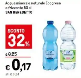 Iper La Grande San Benedetto Acqua minerale naturale Ecogreen o frizzante 50 cl offerta