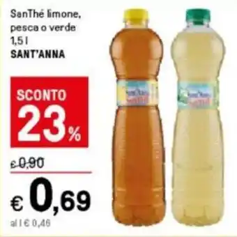 Iper La Grande Sant'Anna SanThè limone, pesca o verde 1,5 L offerta