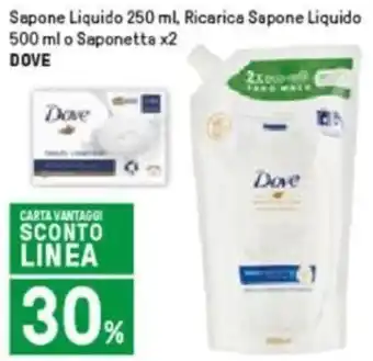 Dove Sapone Liquido 250 ml, Ricarica Sapone Liquido 500 ml o Saponetta x2