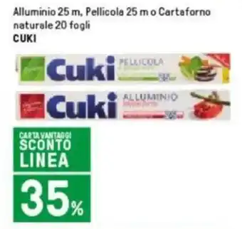Iper La Grande Cuki Alluminio 25 m, Pellicola 25 m o Cartaforno naturale 20 fogli offerta