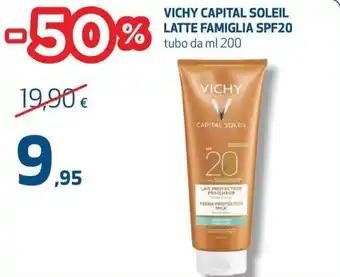 Coop Vichy Capital Soleil Latte Famiglia SPF20 tubo da ml 200 offerta