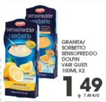 Eurospar dolfin Granita/Sorbetto Sensofreddo vari gusti 100 ml x 2 offerta