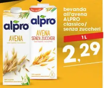 Eurospar alpro bevanda all'avena classico/senza zuccheri 1 l offerta