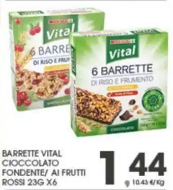 Eurospar Vital Barrette Cioccolato Fondente/ Ai Frutti Rossi 23gx6 offerta