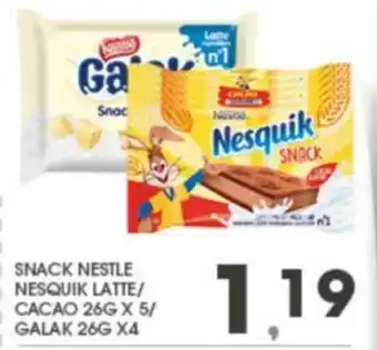 Eurospar Nestlè Snack Nesquik Latte/Cacao 26 g x 5/Galak 26 g x 4 offerta
