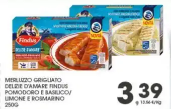 Eurospar Findus Merluzzo Grigliato Delizie D'Amare Pomodoro E Basilico/Limone E Rosmarino 250 g offerta