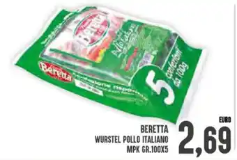 Iper Pellicano Beretta Wurstel Pollo Italiano MPK gr. 100x5 offerta