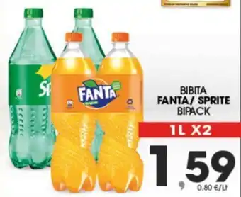 Eurospar Fanta / Sprite Bibita Bipack 1 L x 2 offerta