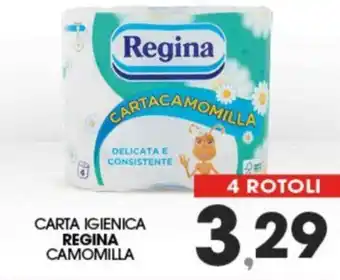 Eurospar Regina Carta Igienica Camomilla 4 rotoli offerta