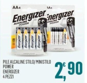 Eurospar Energizer Pile Alcaline Stilo/Ministilo Power 4 pezzi offerta