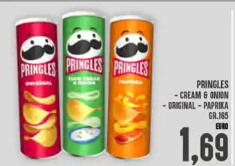 Iper Pellicano Pringles Cream & Onion/Original/Paprika gr. 165 offerta