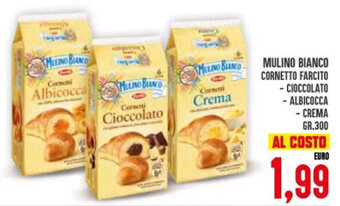 Iper Pellicano Mulino Bianco Cornetto Farcito Cioccolato/Albicocca/Crema gr. 300 offerta