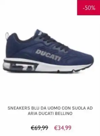 Sneakers Blu da Uomo con suola ad aria ducati bellino