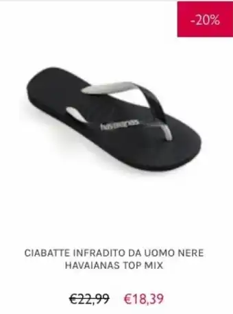 Ciabatte Infradito da uomo nere havaianas top mix