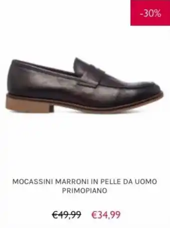 PittaRosso Mocassini Marroni in pelle da uomo primopiano offerta