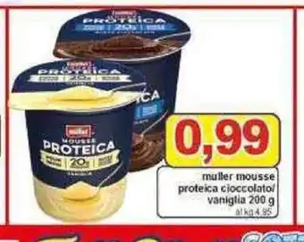 Pewex Muller mousse proteica cioccolato/vaniglia 200g offerta