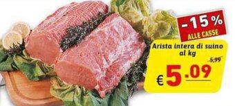 Ipercarni Arista intera di suino al kg offerta