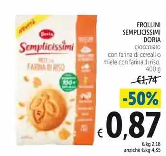 Spazio Conad Doria Frollini Semplicissima 400 g offerta
