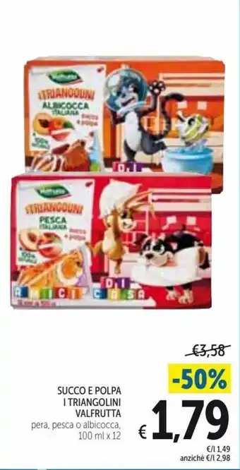 Spazio Conad Valfrutta Succo e Polpa I Triangolini 100 ml x 12 offerta