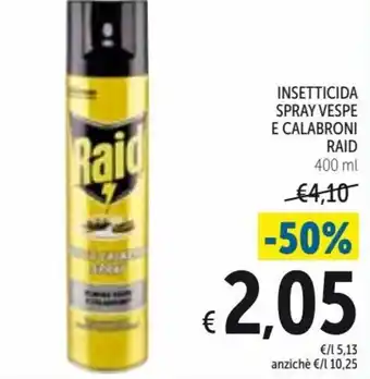 Spazio Conad Raid Insetticida Spray vespe e calabroni 400 ml offerta