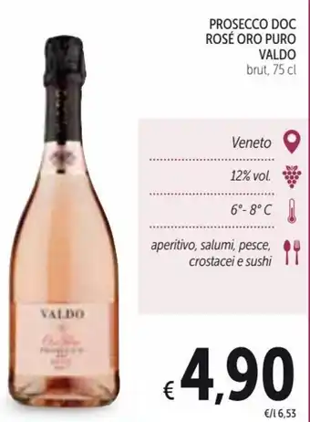 Valdo Prosecco doc rosé oro puro 75 cl