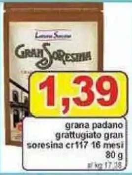 Pewex Latteria Soresina Gran Soresina Grana Padano grattugiato 16 mesi 80 g offerta