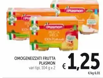 Spazio Conad Plasmon Omogeneizzati frutta 104 g x 2 offerta