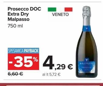 Carrefour Iper Prosecco doc extra dry malpasso 750 ml offerta