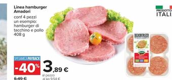 Carrefour Iper Linea hamburger amadori offerta