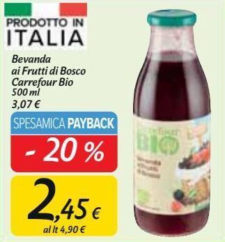Carrefour Market Bevanda ai frutti di bosco carrefour bio offerta