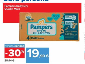 Carrefour Iper Pampers baby dry quadri maxi offerta