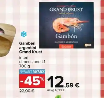 Carrefour Iper Gamberi argentini grand krust offerta