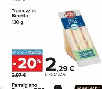 Carrefour Iper Tramezzini beretta 130 g offerta
