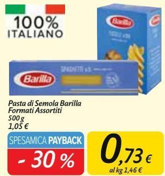 Carrefour Market Pasta di semola barilla formati assortiti offerta