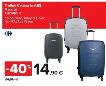Carrefour Iper Trolley cabina in abs 4 ruote carrefour offerta