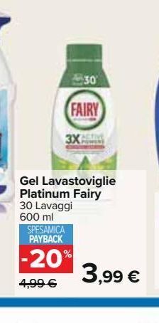 Carrefour Iper Gel lavastoviglie platinum fairy offerta