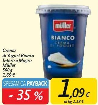 Carrefour Market Crema di yogurt bianco intero e magro müller offerta
