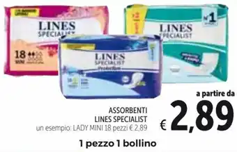 Spazio Conad Lines Specialist Assorbenti 18 pezzi offerta