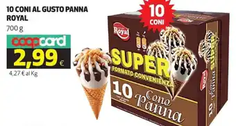 Coop Royal 10 coni al gusto panna 700 g offerta