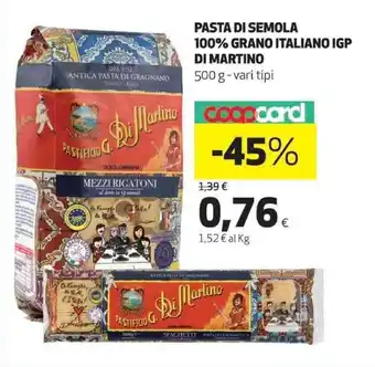 Pasta di semola 100% grano italiano Igp di martino 500 g