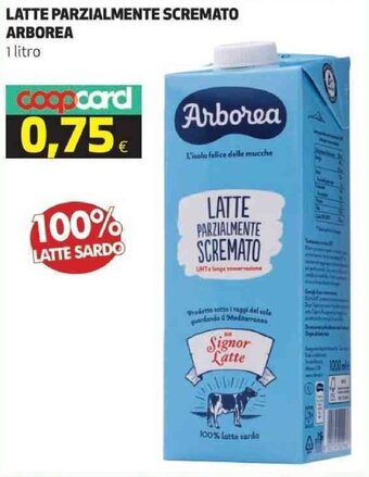 Coop Arborea Latte Parzialmente scremato 1 litro offerta