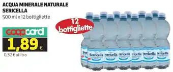 Coop Serricella Acqua Minerale Naturale 500 ml x 12 bottigliette offerta