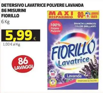 Coop Fiorillo Detersivo lavatrice polvere lavanda 86 misurini 6 kg offerta