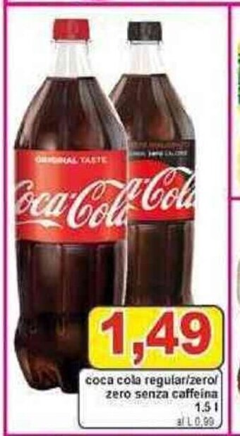 Pewex Coca Cola regular/zero/zero senza caffeina 1,5 L offerta