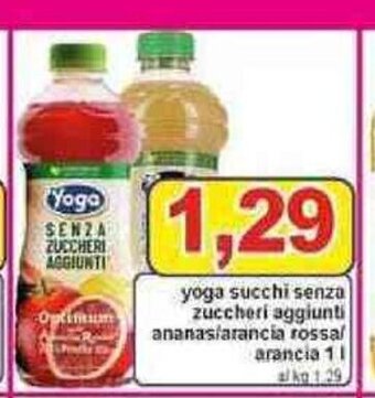 Pewex Yoga succhi senza zuccheri aggiunti ananas/arancia rossa/ arancia 1 l offerta