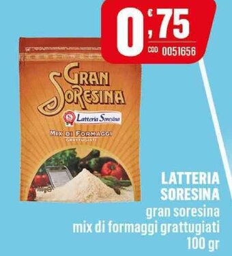 Gruppo di Palo Latteria Soresina gran soresina mix di formaggi grattugiati 100 gr offerta