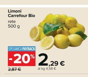 Carrefour Iper Limoni carrefour bio rete 500 g offerta